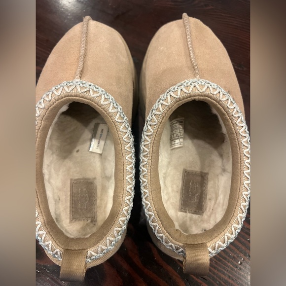 UGG Taz Girls Kids Tan With Teal Suede Slippers Size 13 EUC - Picture 7 of 7